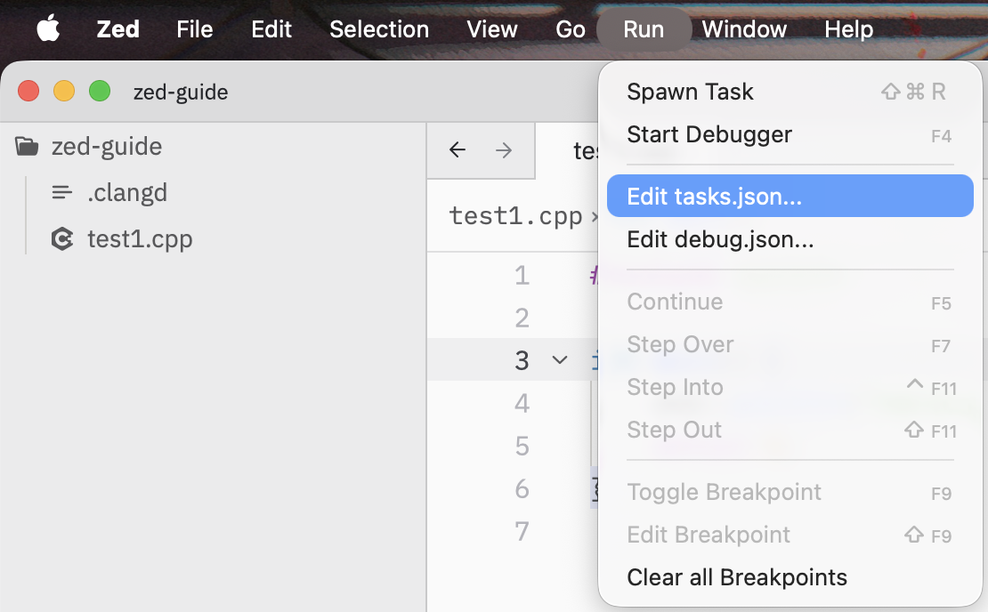 Edit tasks.json